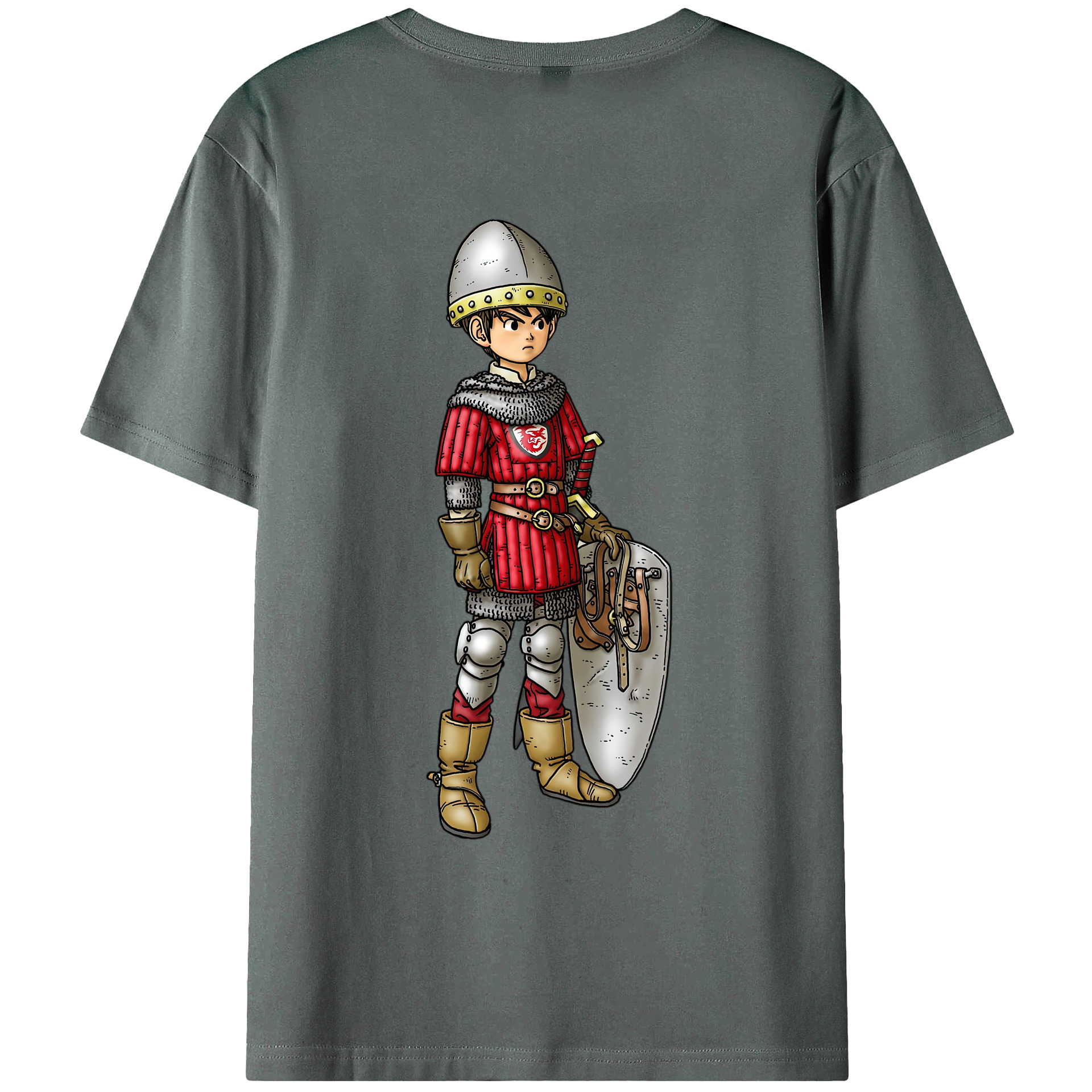 （画像用） ドラゴンクエスト Doragon Kuesuto Dragon Quest 綿100％ メンズ半袖Tシャツ（バックプリント） 通気性